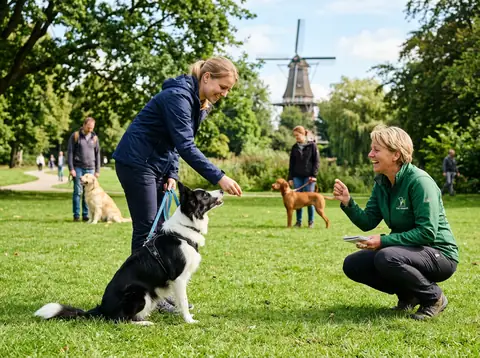 Hond traint tijdens een actieve hondensport