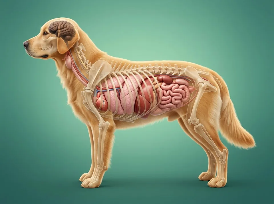 Interactief anatomiemodel van een hond